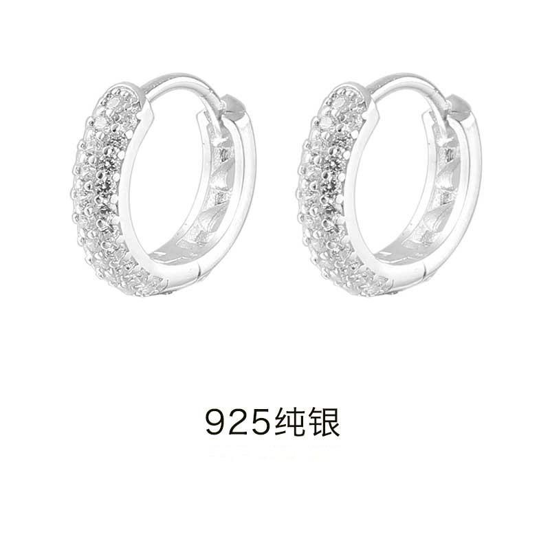 

Exquisite blue and white zircon light luxury temperament circle earrings women s 925 sterling silver earrings fashion niche high-end jewelry 925 silver