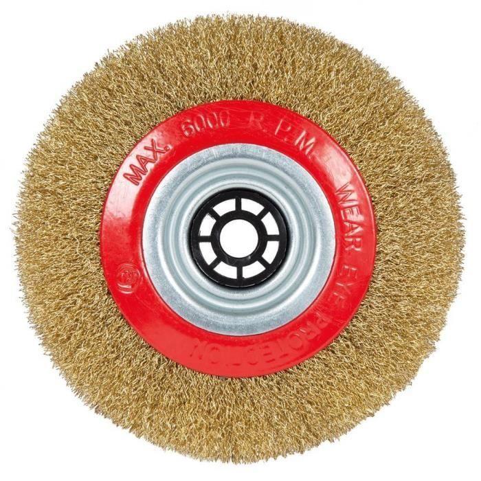 Disque brosse - einhell - tc-bg 150 b - accessoire touret à meuler - nettoyage et ponçage - éléments résistants