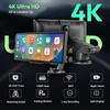 10.26" Carplay Screen DVR: 4K Front, 1080P Rear, Night Vision Dash Cam