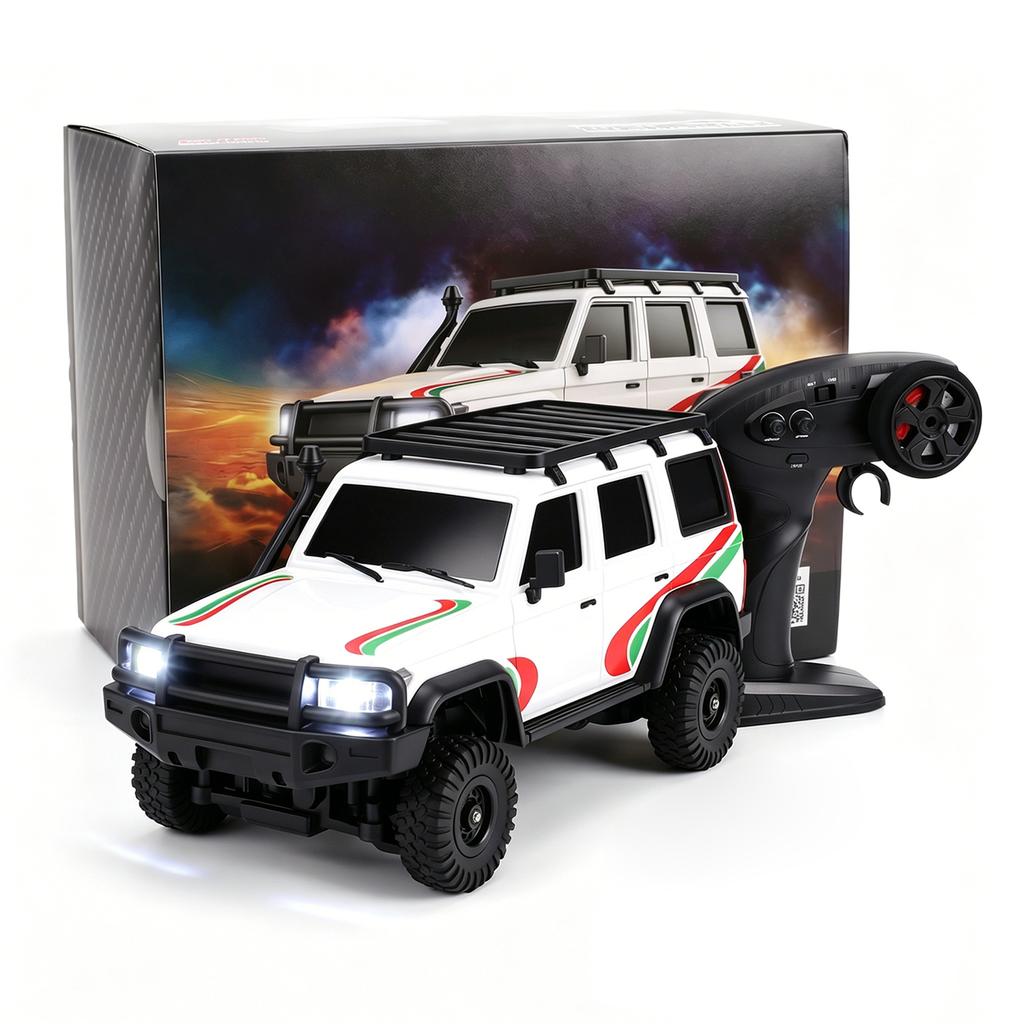 1:43 Scale RC Car, 2.4G Remote and App Control Electric Off Road Vehicle with LED Lights, Interchangeable Body Shells