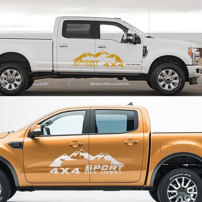 Car Sticker Pickup 4X4 Sport Off Road Graphcics Mountain Decal For Ford F150 Ranger Chevrolet Silverado Dodge Ram Isuzu Dmax