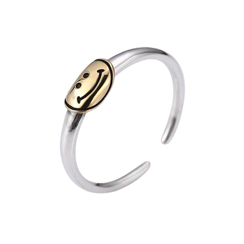 Korean Retro Fashion Hollow Heart Adjustable Cross Ring for Women