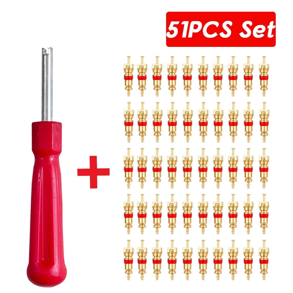 21/51/101pcs Car Motorcycle Wrench Pneumatic Extractor Automobiles For Car Tire Screwdriver Valve Core Repair Tool