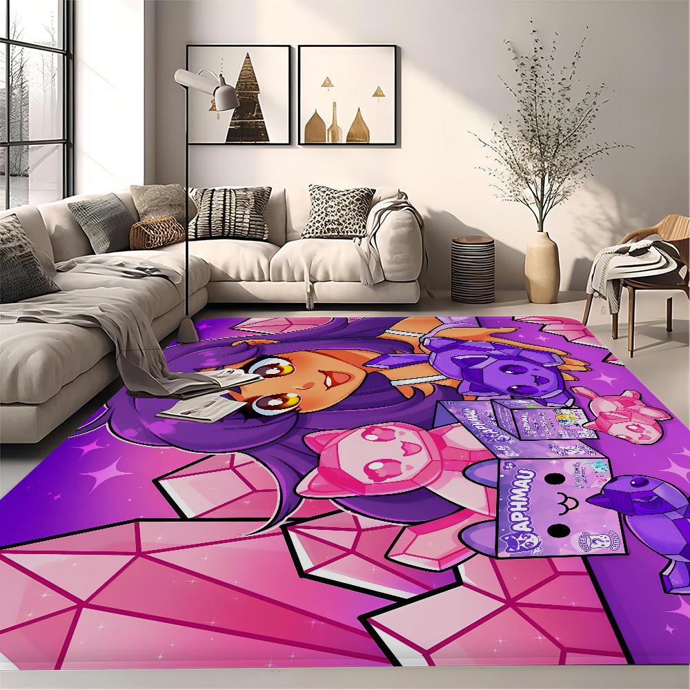 Cute Aphmau with Wings Long Rugs Cheaper Anti-slip Modern Living Room Balcony Printed Bedside Area Rugs