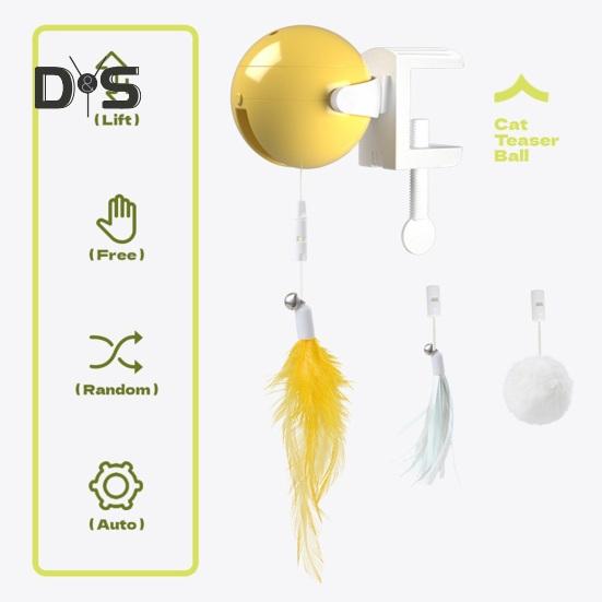 Elektrisches Katzenspielzeug mit Federn zum Aufhängen an der Tür, intelligentes Katzenspielzeug zum Selbstspielen, automatisches Katzenspielzeug mit flauschigem Federball und Quaste für Hauskatzen