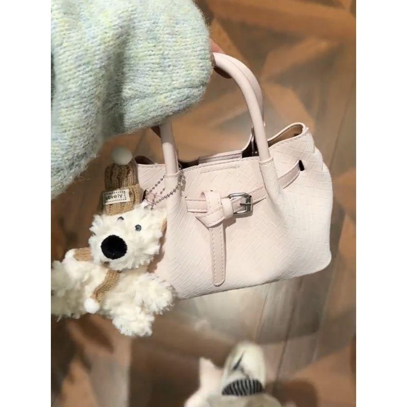 

Sweet Girl Pink Woven Bag Women 2025 New Korean Series Niche Vegetable Basket Handbag Shoulder Messenger Bag Pink