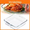 Square Roaster Glass Baking Pan Microwave Grilled Fish Plate Cooking Container