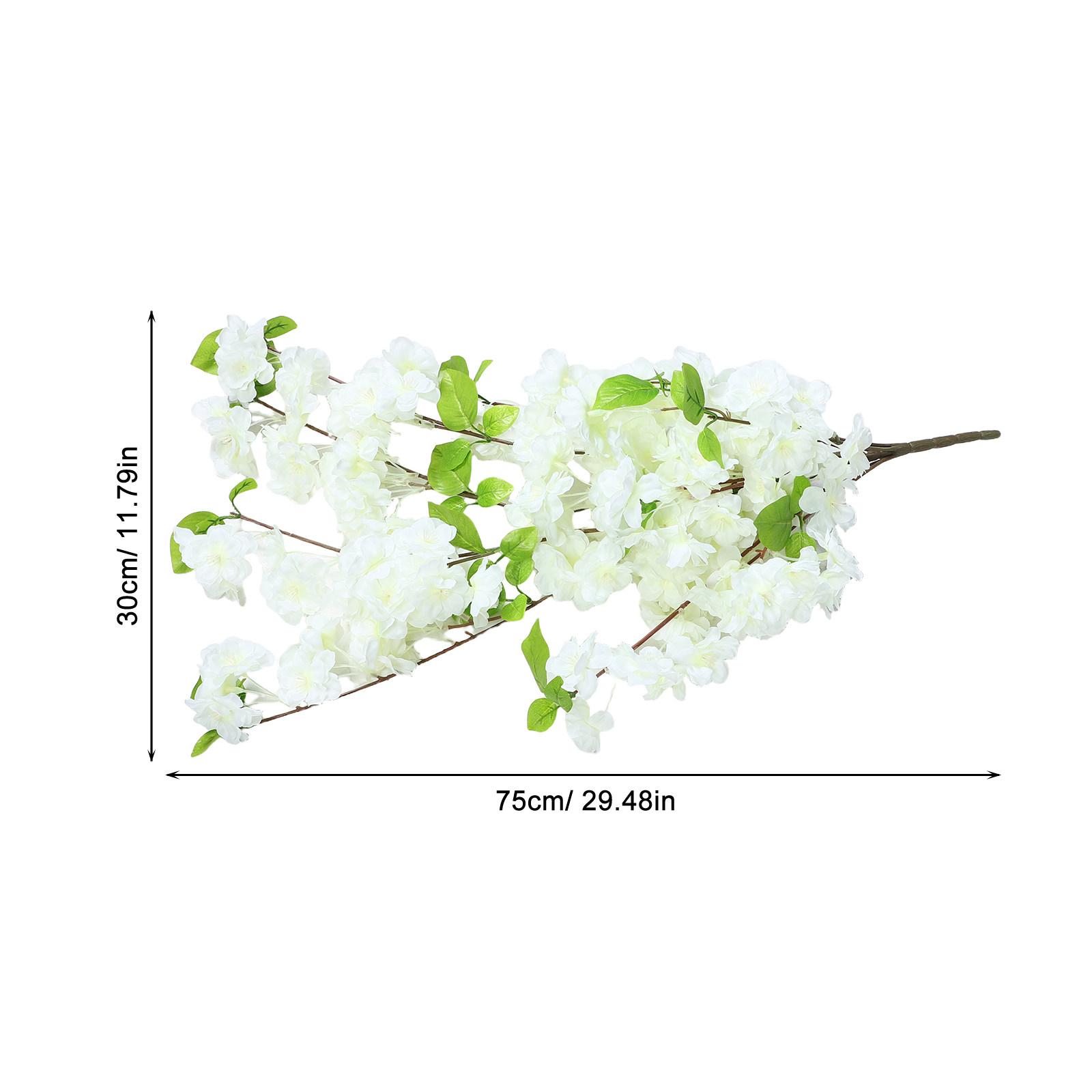 

Artificial Cherry Blossom Branches High Realism Silk Flowers Hanging Vine Home Wedding Arch Decor Living Room Floral Party белый