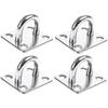 ZOYUBS Pad Eyes, Square Pad Eyes, Square Eye Plates with Stainless Steel Loops and Matching Screws, Wall-Mounted Pad Eyes for Ceiling Hanging, 304 Sta