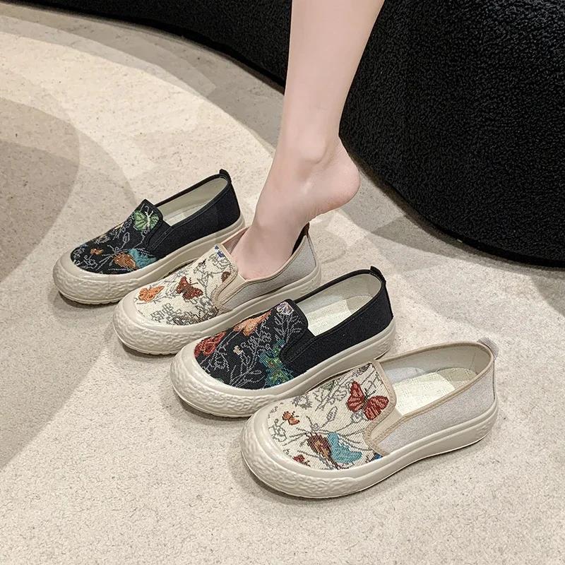 Women Embroidered Shoes Lazy Cloth Shoe Flat Shoes Wedding Shoes for Women Flats Beach Flats for Women Zapatillas