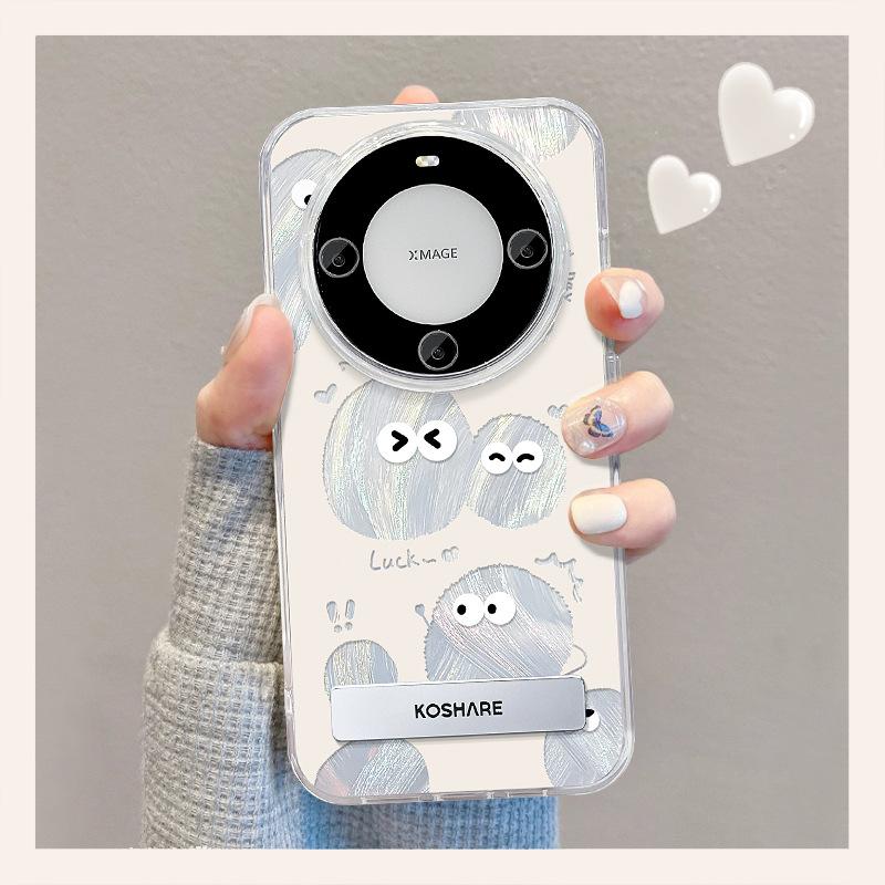 Applicable To Huawei Nova9 Mobile Phone Case Mate40 Funny Coal Ball Invisible Bracket Pura70 Feather Yarn IMD Glory 80