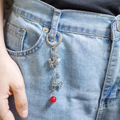 Surgical Steel Initial Butterfly Keyring