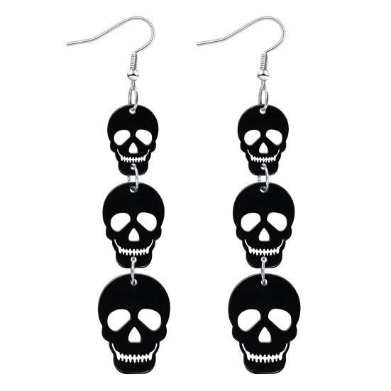 Stylish Acrylic Accessories for Costumes 1 Pair Halloween Earrings Women, Gothic Dangle Earrings, Fashionable Lightweight Women Spooky Bat Pumpkin
