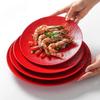Xiangyuanmei Red Rock Pattern Melamine Round Plate for Christmas Western Dining