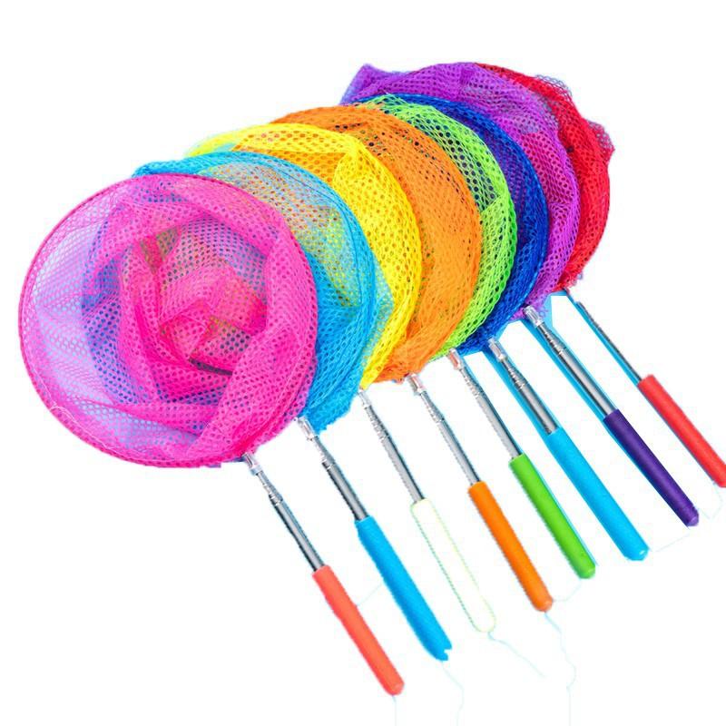 Blue Fishing Net Outdoor Children Capture Net Five Section Telescopic Fishing Net Stainless Steel Fishing Net
