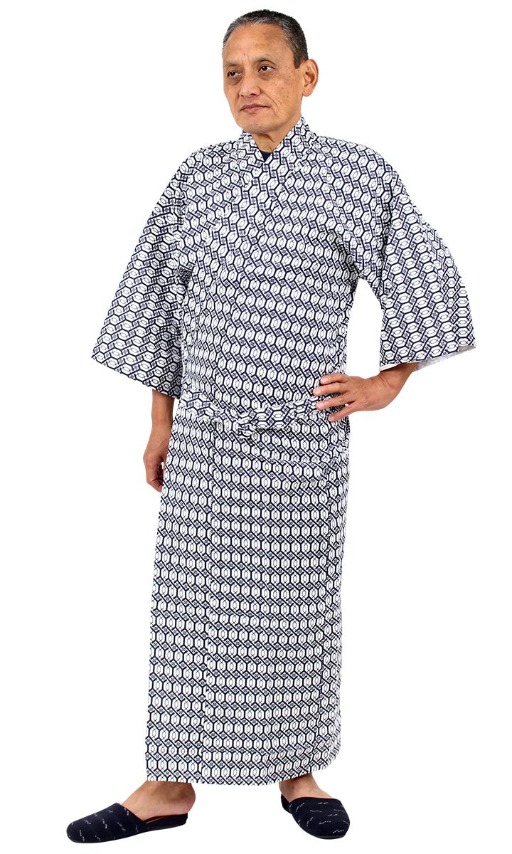 

Йонесичи Марля Идеально для и как юката для отелей и лиц, осуществляющих уход Сделанная в Японии одежда для сна, Средний размер, Мужская, Двухслойная марля, 100% хлопок, белый