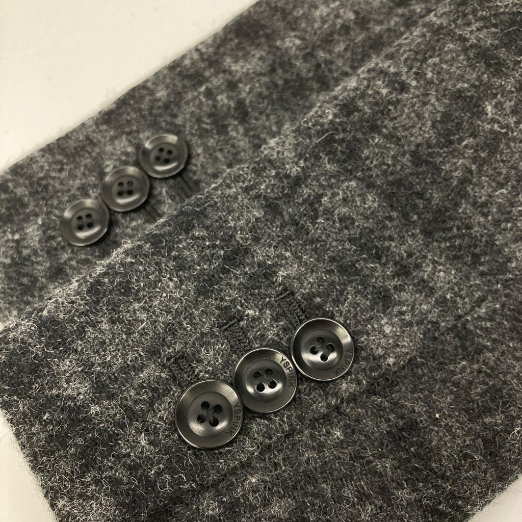 Y's Pink [TAKESHI KOSAKA by] YR-C40-137 Grey double-breasted peak lapel coat coat 1 grayUsed