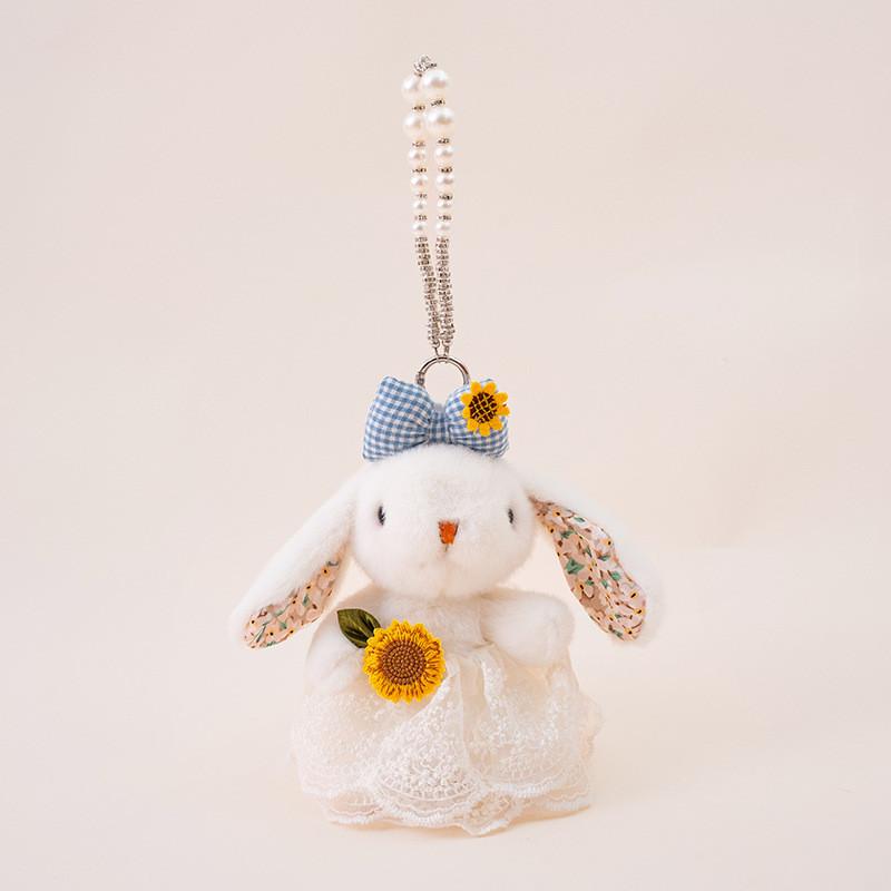 Soft Rabbit Hanging Plush Doll With Bow And Dress Decorationfor Bag And Home Decor