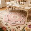 Flower Pattern Carpets for Living Room Fluffy Soft Pink Rug French Style Bedroom Decor Pink Carpet Thick Plush Bedside Floor Mat