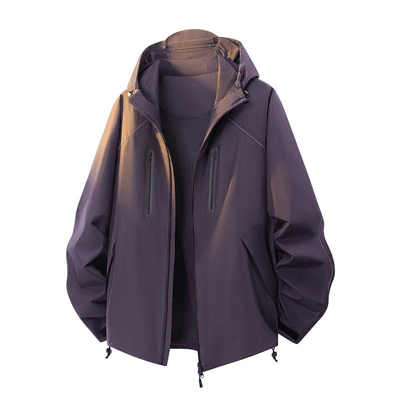 Durable Unisex Outdoor Workwear Jacket: Windproof & Waterproof Hooded Top for Spring & Autumn