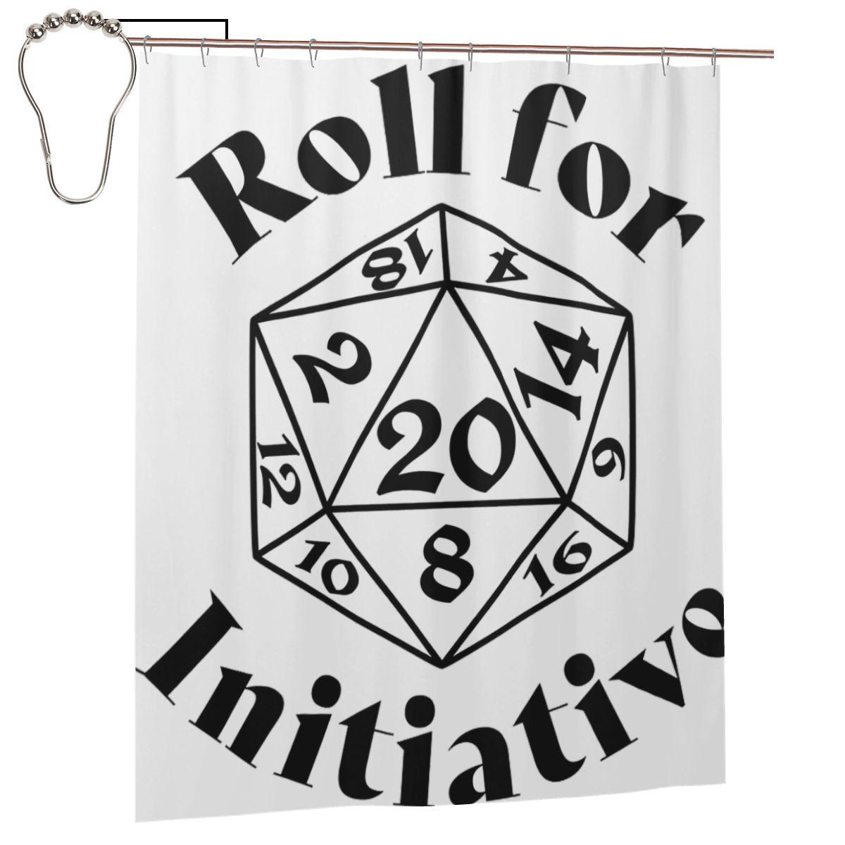 

Roll For Initiative Dnd Game Shower Curtain Bathroom Polyester Waterproof Bath Curtains With Hooks W60H190(CM)-1 Pcs