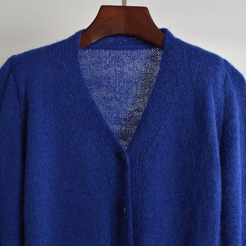Spring & Fall New V-neck Long Sleeves Knitting Cardigan Female Fashion Open Hand Stylish Easiest for Match Slimming Youthful-Looking Sweater Top