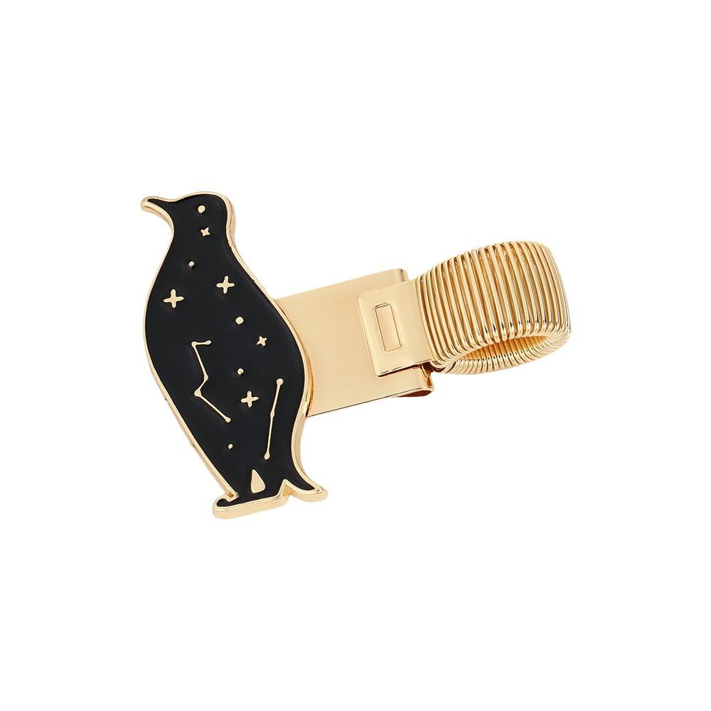 Metal Animals Pen Holder Bookmark Anti-lost Pen Loop Holder Fixed Stationery with Enamel Coating Pencil Holder