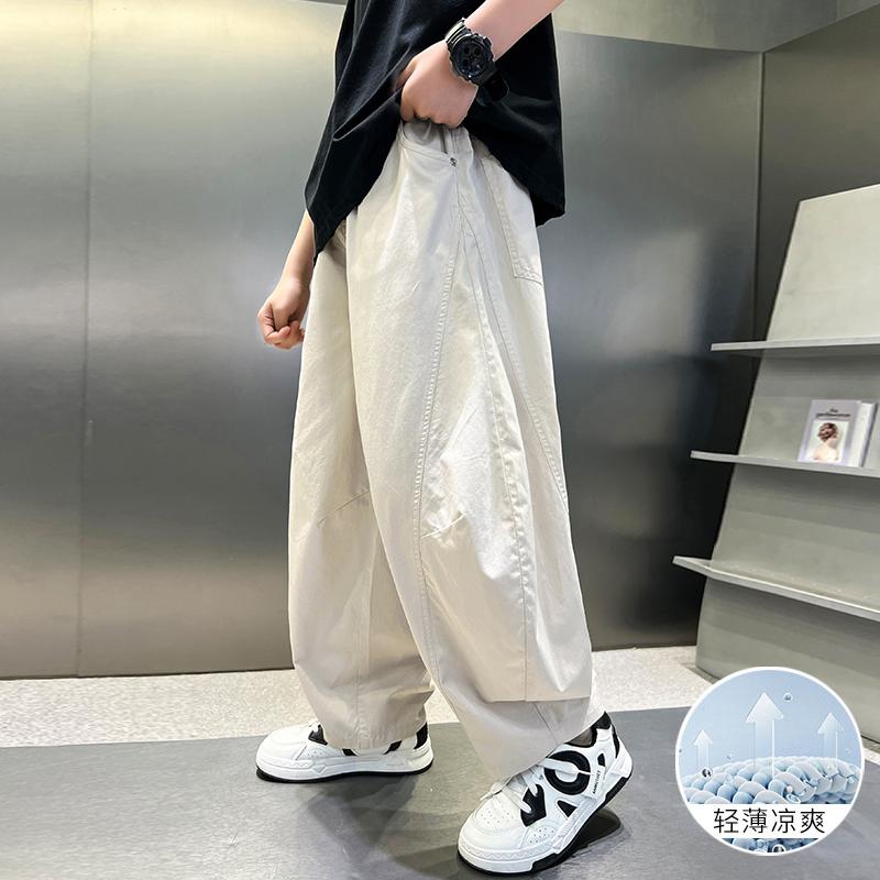 

Брюки для мальчиков Летний тонкий стиль Мальчики 2025 Новые Большие дети Летние повседневные длинные брюки Удобные детские брюки от комаров 120 хаки