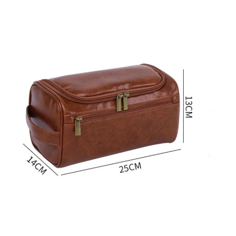 Men Vintage Luxury Toiletry Bag Travel Necessary Business Cosmetic Makeup Cases Male Hanging Storage Organizer Wash Bags