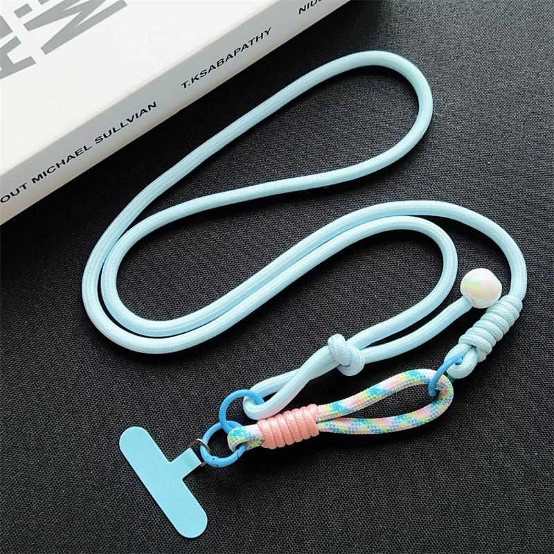 

INS Color Adjustable Big Bead Woven Mobile Phone Lanyard DIY Crossbody Lanyard Phone Strap For iPhone Camera Hanging Chain Charm Other