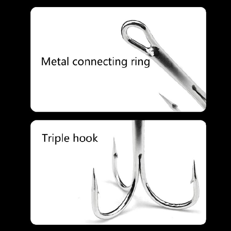 120pcs/box Fishing Treble Hooks Size 2#-10# Round Bent Treble Saltwater Hook