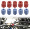10Pcs/Set R134a Cap A/C Cap13mm & 16mm Air Conditioning Service AC System Charging Port Caps (5 Sets Red High & Blue Low)