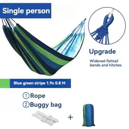 Premium Canvas Hammock for Camping Outdoor Swing with Tree Ropes Supports 200kg Great for Garden Patio Backyard Use