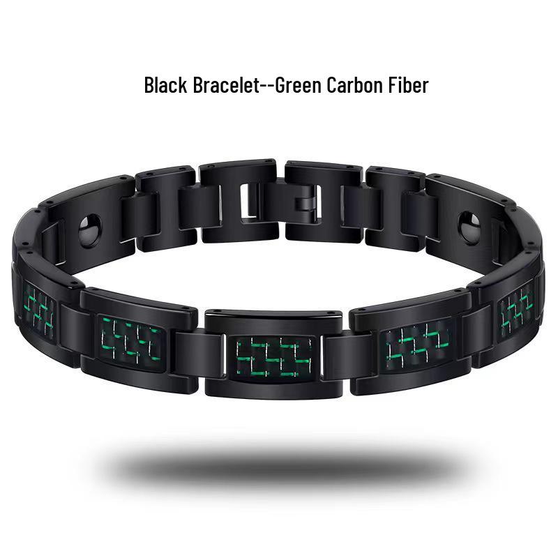 

Магнитный браслет для пары из углеродного волокна и камня - Унисекс дизайн 4-в-1