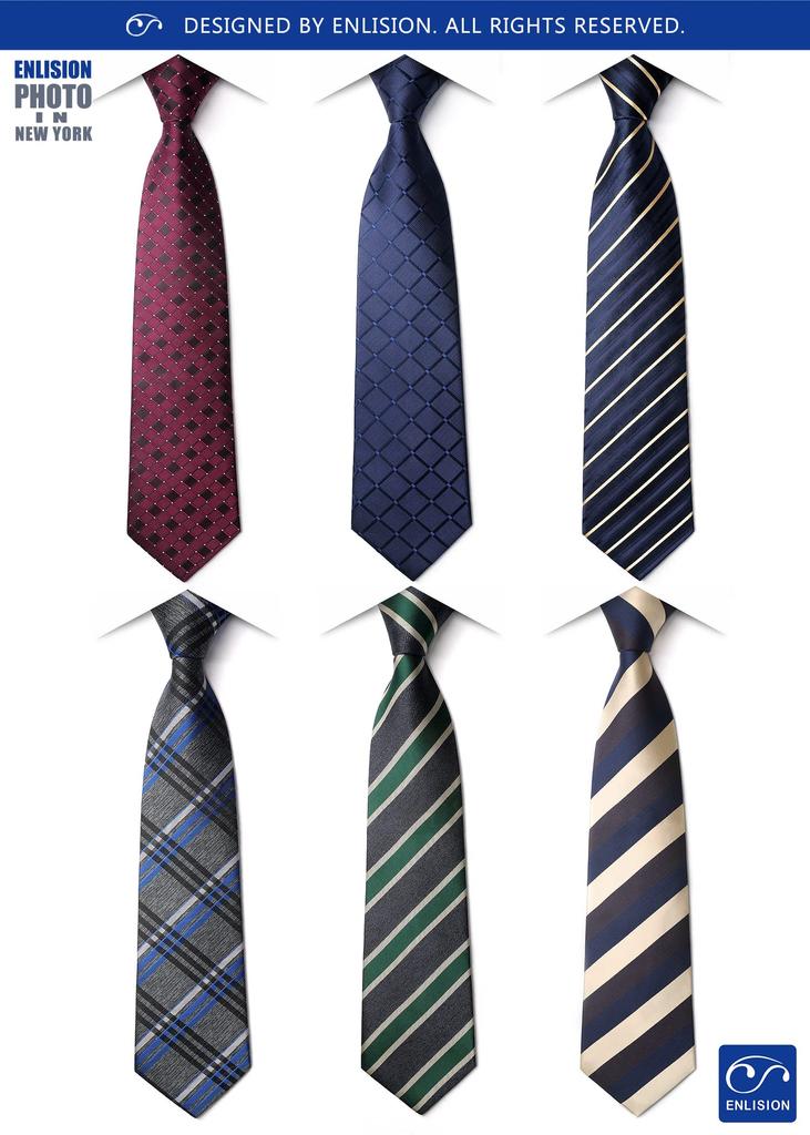 Krawatten-Set für Führungskräfte, 6 Stück, Marke Navy, Amazon, Seide, Muster, Stilvoll, Formell, Gestreift, Jobsuche, Abschlussfeier [Enlision] Herren