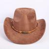 Popular European and American classic suede western cowboy hat men's and women's fashion LO style peach heart cowboy hat