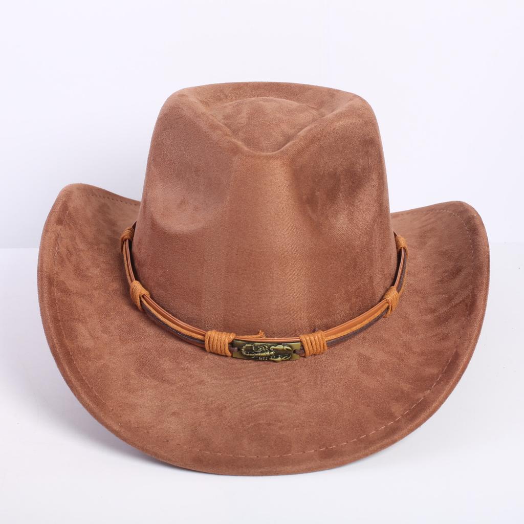 Popular European and American classic suede western cowboy hat men's and women's fashion LO style peach heart cowboy hat