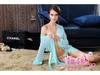 European & American Women's Sexy Long Sleeve Tie-Up Furry Bathrobe Lingerie with Open Crotch - Style 6631