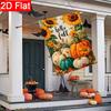 2D Flat, 2D Flat,Autumn Thanksgiving Leaves Sunflowers Pumpkin Garden Flag_2-28x40 Inch Outdoor Garden Flag Double-sided Home Decoration Courtyard Dec