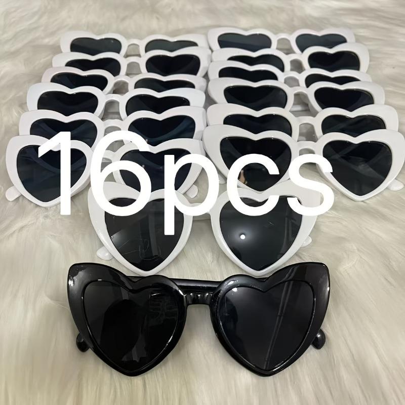 16 Heart Shaped Fashionable Glasses for Weddings Bachelorette Parties Bridal Showers Birthdays Halloween