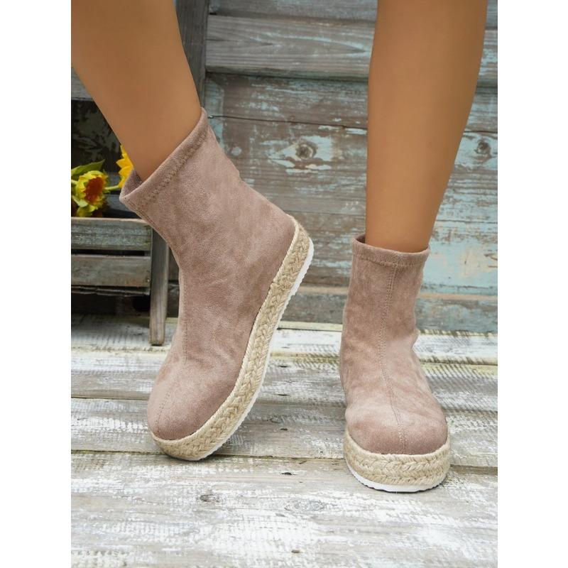 Женские осенне-зимние новые модные и простые повседневные короткие ботинки на толстой — фото 10