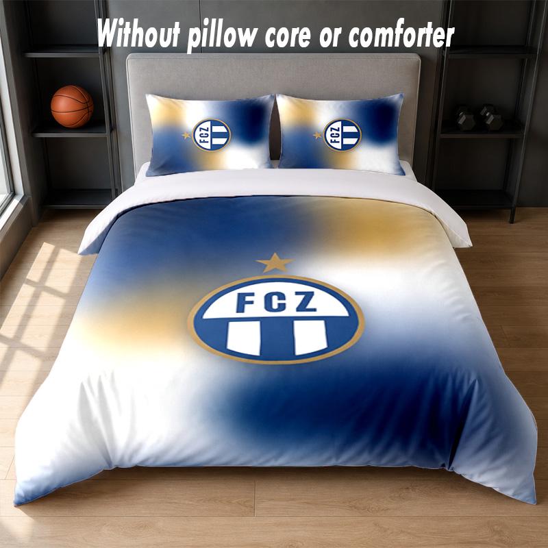FC Zürich Diseño Juego de Cama Juego de Ropa de Cama 1 Funda Nórdica + 2 Fundas de Almohada Suave Transpirable Ropa de Cama para el Hogar