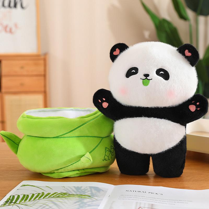 Bamboo Shoot Panda Doll Creative Panda Flower Flower Cute Bamboo Doll Plush Toy Children'S Gift