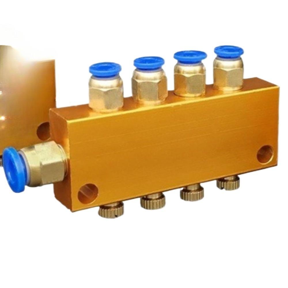 2-12 Ways Aluminium Brass Lube Oil Piston Distributor Manifold Block Compression Push In Fitting Centralized Lubrication System