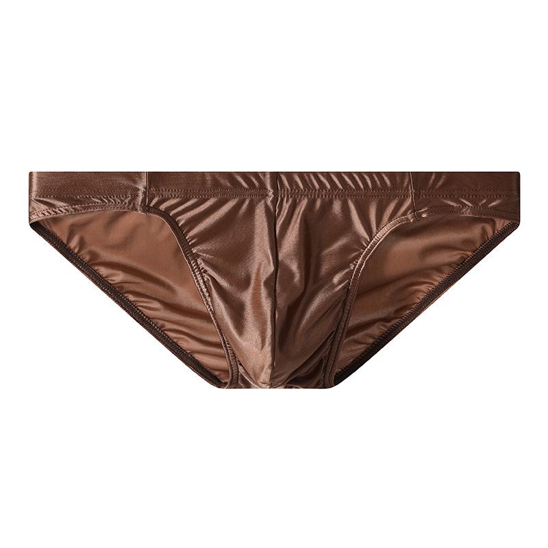 Men's Ice Silk Breathable Briefs - Cool, Sexy, and Simple Solid Color Plus Size Sports Shorts  
