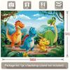 Cartoon Dinosaurier Party Hintergrund 120x80cm Polyester Hintergrundtuch für Kindergeburtstag Fotokabine Dekoration