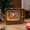 Christmas Decorations TV Music Box Ornaments with Falling Snow, Glowing Water-filled Ornaments, Christmas Gifts