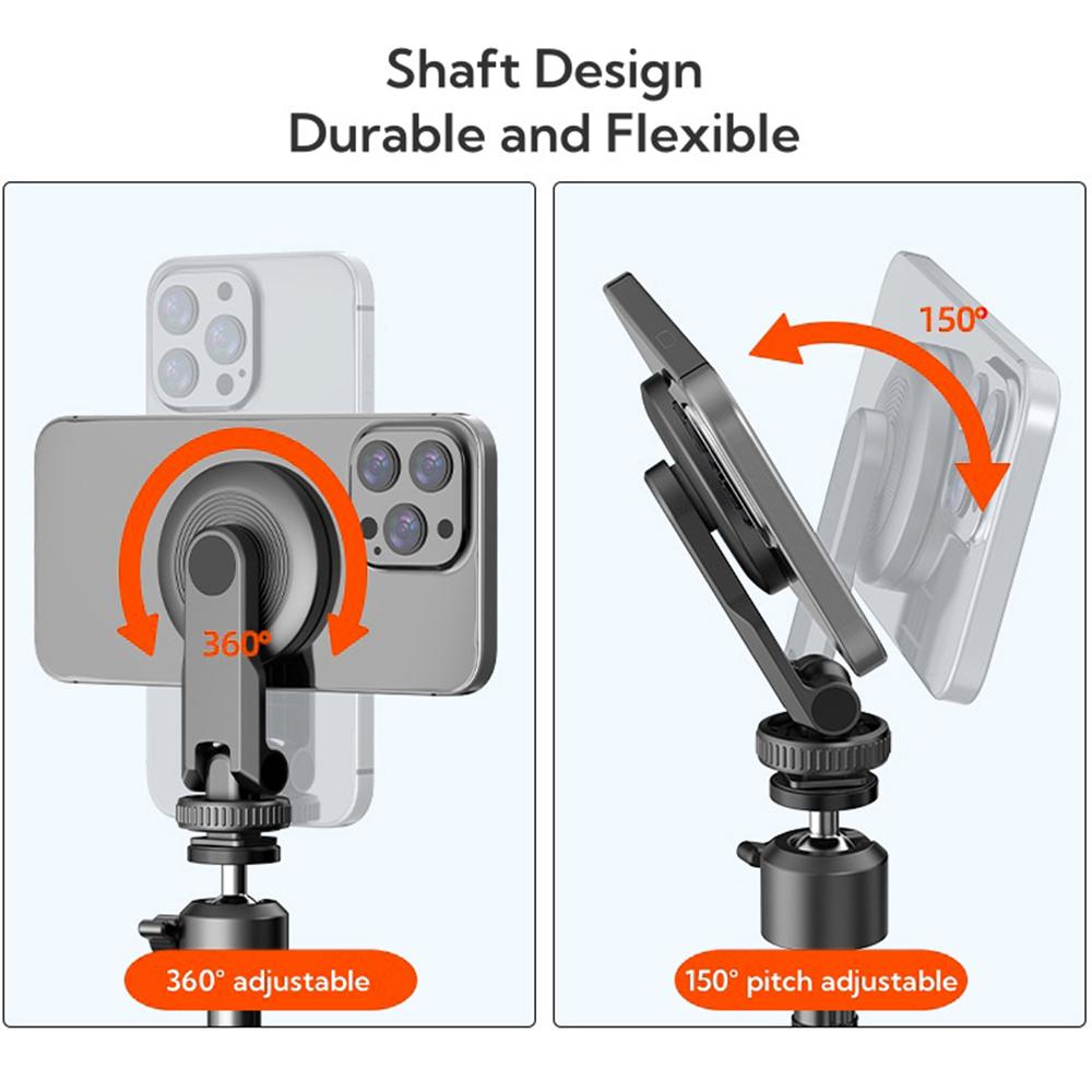 MG06 Magnetic Cold Shoe Phone Stand Adjustable 1/4 Screw Thread Vlog Live Streaming Phone Bracket