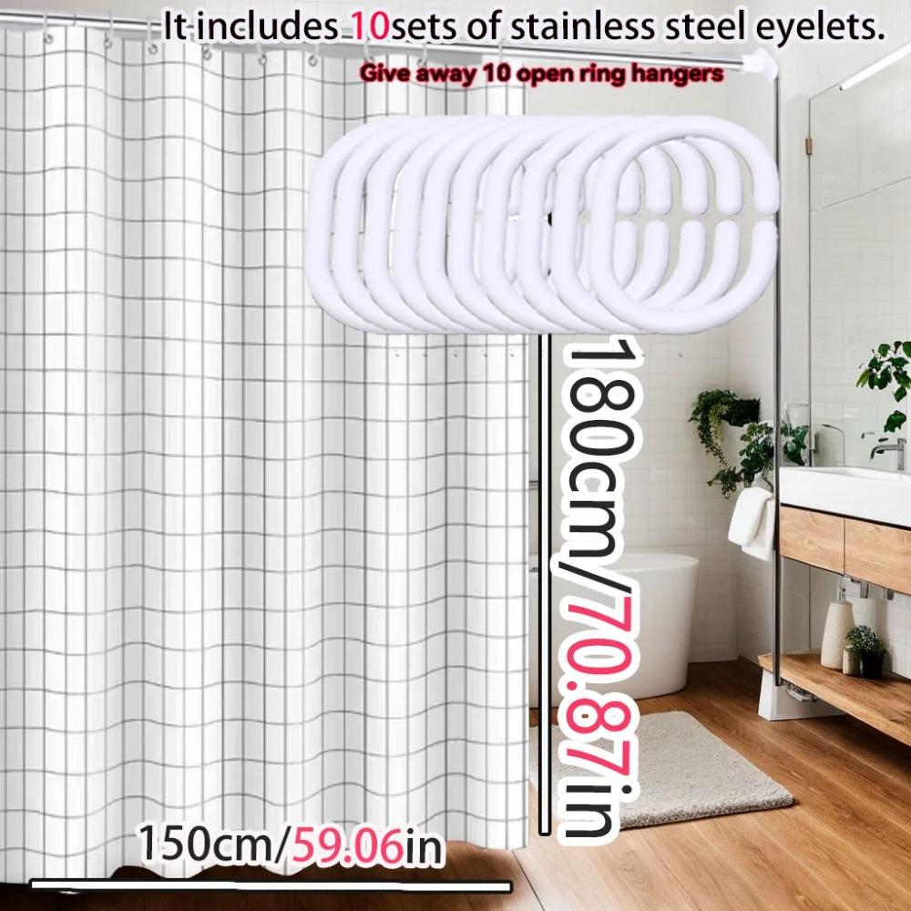 Bathroom Shower Curtain Waterproof Bathtub Bathing Curtains Easy Clean And Wipe Peva Shower Curtains Bathing Curtain With Hooks