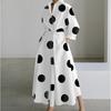Plus Size Commuter Fashion Neck Lining Nine Minute Sleeve Loose Hem Dresses